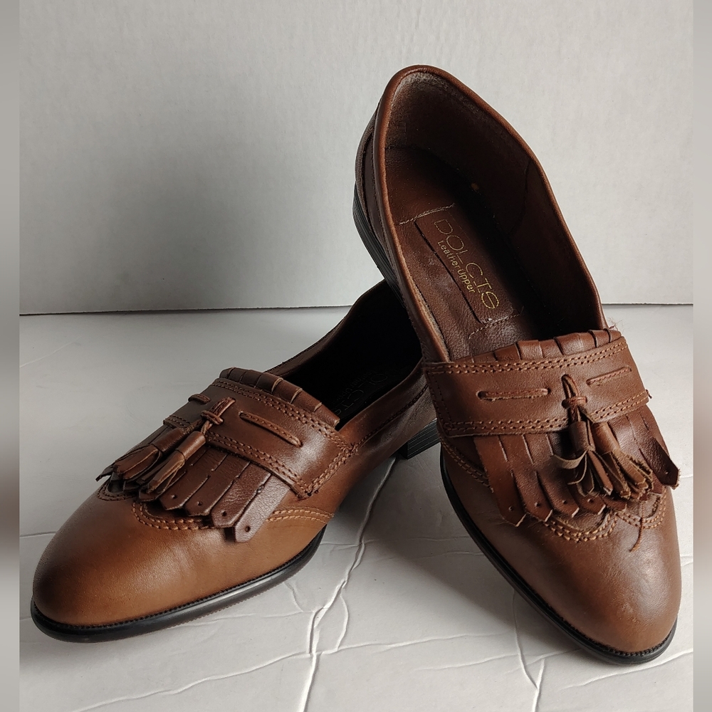 Dolcis Bullet Brown Leather Men's Loafers 7.5M Slip-Ons